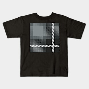 Grey Plaid Kids T-Shirt